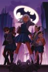  2boys 3girls bat_(symbol) batman_(series) black_eyes black_hair blazer book brother_and_sister brown_eyes brown_hair colton_rivera dark_skin dc_comics gargoyle glasses gotham_academy hairclip hood hoodie kyle_mizoguchi maps_mizoguchi mingjue_helen_chen multiple_boys multiple_girls necktie olive_silverlock plaid plaid_skirt pomeline_fritch school_uniform short_hair siblings silver_hair skirt socks student sunglasses sweater_vest tennis_racket torn_pantyhose two-tone_hair vest visor white_legwear 