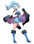  00s 1girl ass blue_hair boots cape genzoman gym_leader ibuki_(pokemon) nintendo poke_ball pokemon pokemon_(game) pokemon_hgss ponytail solo 