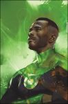  1boy black_hair bodysuit brown_eyes crossed_arms dark_skin dc_comics green_lantern green_lantern_(series) john_stewart male_focus solo uniform 