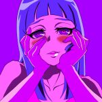  1girl blue_hair blush gloves long_hair me!me!me! meme_(me!me!me!) yandere yandere_trance 