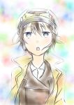  00s 1girl androgynous artist_request coat goggles hat kino kino_no_tabi looking_at_viewer open_mouth short_hair solo tagme 