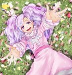  00s 1girl dark_skin dress frills long_hair meredy open_mouth purple_hair tales_of_(series) tales_of_eternia twintails violet_eyes 