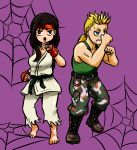  1boy 1girl cosplay final_fantasy final_fantasy_vi final_fantasy_vii guile_(cosplay) mash_rene_figaro parody ryuu_(street_fighter)_(cosplay) street_fighter tifa_lockhart 