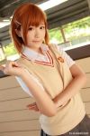  asian brown_hair cosplay misaka_mikoto photo school_uniform to_aru_kagaku_no_railgun to_aru_majutsu_no_index 