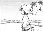  animal do_do_goki hat horse monochrome original yayoi_period 
