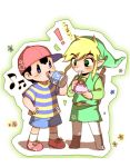  2boys black_hair blonde_hair cap crossover mother_(series) multiple_boys ness nintendo short_hair super_smash_bros. the_legend_of_zelda the_legend_of_zelda:_the_wind_waker toon_link 