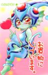  1girl bandai breasts digimon female monster_girl ranamon red_eyes smile solo swimsuit 