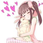  1girl animal hug idolmaster idolmaster_cinderella_girls ogata_chieri rabbit rabbit_ears smile 