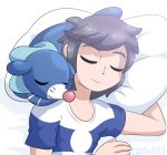  alfa995 male_protagonist_(pokemon_sm) pokemon pokemon_(creature) popplio sleeping 