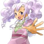  00s 1girl blue_eyes dark_skin dress frills long_hair meredy open_mouth purple_hair tales_of_(series) tales_of_eternia twintails 