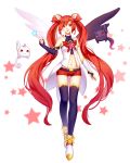  alternate_costume alternate_hair_color elbow_gloves fingerless_gloves gloves jinx_(league_of_legends) kuro_(league_of_legends) league_of_legends long_hair magical_girl redhead shiro_(league_of_legends) star_guardian_jinx thigh_gap tied_hair twintails very_long_hair wings 