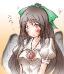  bow brown_hair eyes hair_bow kemu_inu long_hair red_eyes reiuji_utsuho sketch touhou unyu wings 