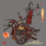  antenna antennae armor banner barding carrot flag helmet horse lantern mechanical pixiv pixiv_fantasia pixiv_fantasia_3 polearm riding weapon wheel yamaada 