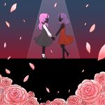  hand_holding himemiya_anthy holding_hands petals piko_(pixiv) revolutionary_girl_utena rose shoujo_kakumei_utena tenjou_utena 