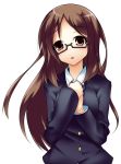  glasses k-on! nana_(artist) school_uniform solo teenage yamanaka_sawako 
