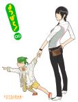  fugi_jis hand_holding koiwai_yotsuba pointing torako_(yotsubato!) yotsubato! 