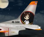  airplane animal_ears brown_hair jet mecha_musume military miyafuji_yoshika strike_witches tail 