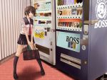  bag brown_hair funaba hitori_(htr_t) original satchel school_uniform serafuku short_hair vending_machine 