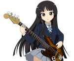  bass_guitar black_eyes black_hair guitar hiraizumi_(mugenkidousha) instrument k-on! long_hair mugenki school_uniform solo 