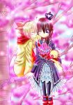  dress frills kiss maria_(umineko) pantyhose ribbon sakutarou stuffed_animal stuffed_toy tree umineko_no_naku_koro_ni ushiromiya_maria 