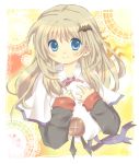 blonde_hair blue_eyes blush cape hair_ornament hairclip hat highres imo_mushi little_busters! little_busters!! noumi_kudryavka school_uniform smile 