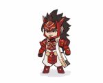  1boy animated animated_gif armor artist_request brown_hair chibi claws fire_emblem fire_emblem_if lobster long_hair nintendo parody ryouma_(fire_emblem_if) solo spiky_hair transformation 