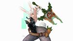  1girl alternate_costume baby_g_wong battle_bunny_riven breasts league_of_legends riven_(league_of_legends) silver_hair solo sword weapon 