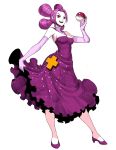  00s 1girl dress elbow_gloves full_body genzoman gloves gym_leader melissa_(pokemon) poke_ball pokemon pokemon_(game) pokemon_dppt purple_hair solo 