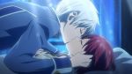  1boy 1girl akagami_no_shirayukihime couple grey_hair kiss redhead shirayuki_(akagami_no_shirayukihime) sleeping zen_wistalia 