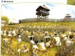  black_hair fence field headband outdoors rice sky yayoi_period 