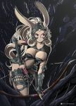  animal_ears arrow bikini_armor bow_(weapon) breasts bridal_gauntlets cleavage dark_skin final_fantasy final_fantasy_xii fran kawa-v long_nails navel pelvic_curtain rabbit_ears red_eyes stomach weapon 