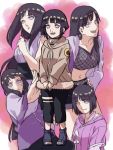  1girl age_progression artist_request bangs boruto:_the_movie byakugan character_sheet full_body hime_cut hood hoodie hyuuga_hinata lavender_eyes looking_at_viewer multiple_persona naruto naruto:_road_to_ninja naruto:_the_last naruto_shippuuden purple_hair standing 