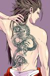  1boy brown_hair fire_emblem fire_emblem_if long_hair looking_at_viewer male_focus muscle ryouma_(fire_emblem_if) solo tagme tattoo topless u_(lastcrime) 