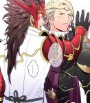  2boys against_wall blonde_hair blush brown_hair fire_emblem fire_emblem_if long_hair male_focus marx_(fire_emblem_if) multiple_boys rivals ryouma_(fire_emblem_if) sweat tagme text u_(lastcrime) yaoi 