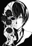  00s 1girl dead death flower kino kino_no_tabi monochrome rose short_hair solo thorns 辟邪 