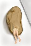  1girl artist_request baked_potato barefoot child feet legs potato solo what 