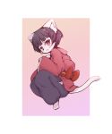  1girl cat furry japanese_clothes omunikin original short_hair solo violet_eyes 