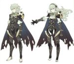  1boy 1girl alternate_costume armor barefoot cape dual_persona feet fire_emblem fire_emblem_if hairband my_unit_(fire_emblem_if) nintendo official_art pointy_ears red_eyes scan silver_hair 