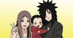  1girl 2boys family multiple_boys naruto uchiha_madara 