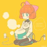  1girl android blush flat_color kneeling orange_hair penny_(rwby) pixiv_manga_sample plug rice_cooker rwby smile solo yukataro 