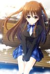  1girl brown_eyes brown_hair female long_hair mac-kine ogiso_setsuna smile snow twintails white_album white_album_2 