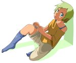  1boy character_request child kaminosaki male_focus simple_background socks solo white_background 