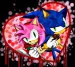  1boy 1girl amy_rose candy chocolate furry green_eyes heart pink_hair sega short_hair sonic_the_hedgehog valentine 