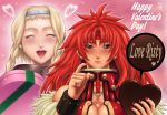  2girls blush chocolate ginga_azuma heart leina multiple_girls queen&#039;s_blade risty valentine 