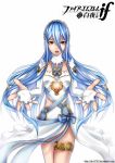 1girl aqua_(fire_emblem_if) artist_request blue_hair breasts dancer fire_emblem fire_emblem_if nintendo yellow_eyes 