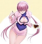  1girl breasts cake cleavage cleavage_cutout earrings food heart heart_earrings jewelry king_of_fighters large_breasts redhead shermie smile solo 