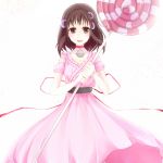  1girl ahoge blush brown_eyes brown_hair candy choker dress hair_ornament lollipop open_mouth reala short_hair tales_of_(series) tales_of_destiny_2 