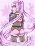  1girl artist_request ass bodysuit female long_hair looking_back purple_hair solo sophie_(tales) tales_of_(series) tales_of_graces twintails violet_eyes 