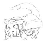  akame_ga_kill! armor monochrome parody pokemon slowpoke 