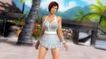  1girl 3d apron beach breasts dead_or_alive dead_or_alive_5 dyed_hair large_breasts mila_(doa) official_art redhead short_hair 